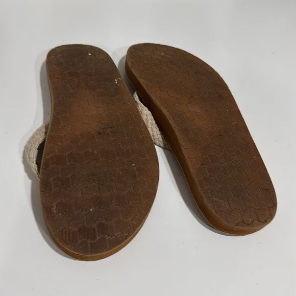 J. Crew Tan and Cream Flip-Flop Sandals with Braided Straps EUC - Picture 5 of 6